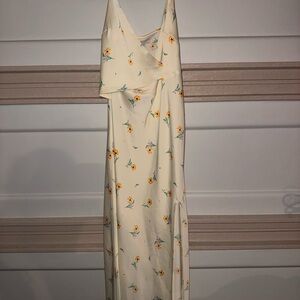 Urban Outfitters Cream Tan Spaghetti Strap Maxi Dress